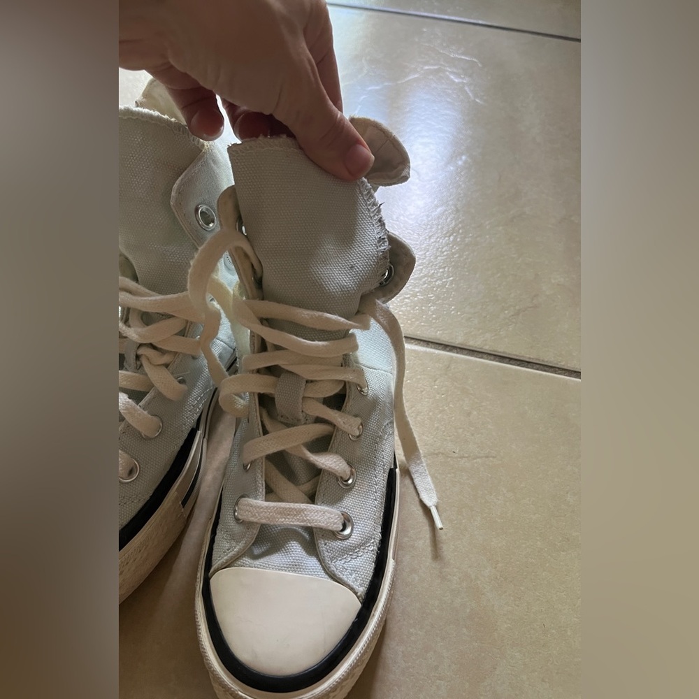 CONVERSE WOMEN'S 5 LIGHT BLUE CHUCK TAYLOR ALL STAR LIFT PLATFORM CANVAS SHOES - Picture 5 of 14